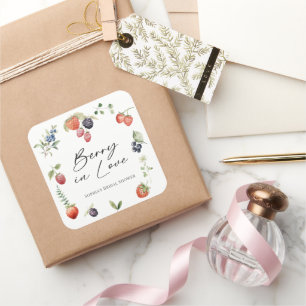 Sticker Carré Baie en amour Baies de lavis de douche nuptiale