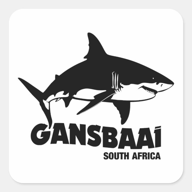 Sticker Carré Baignade avec de grands requins blancs - Gansbaai  (Devant)