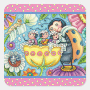 STICKER CARRÉ BAIN À BULLE À BULLE DE TULIP POUR MÈRE LADYBUG &