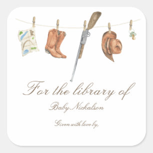 Sticker Carré Bain de bébé Little Hunter - pour la bibliothèque