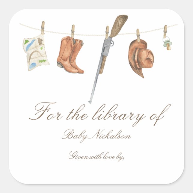 Sticker Carré Bain de bébé Little Hunter - pour la bibliothèque  (Devant)