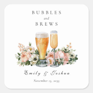 Sticker Carré Bain de Bulles et de Boissons pour Couples