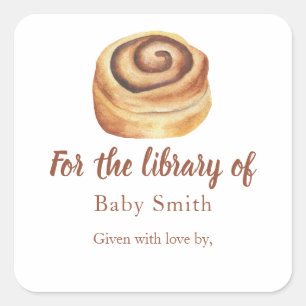 Sticker Carré Bain-Marie Bébé Fête de Naissance - Pour la biblio