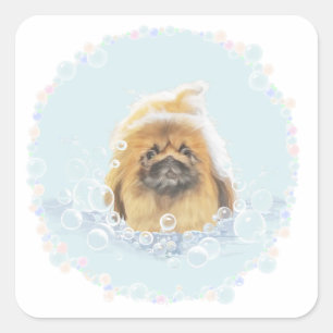Sticker Carré Bain moussant