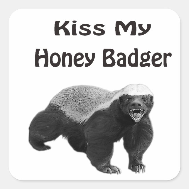 Sticker Carré baiser My Honey Badger (Devant)