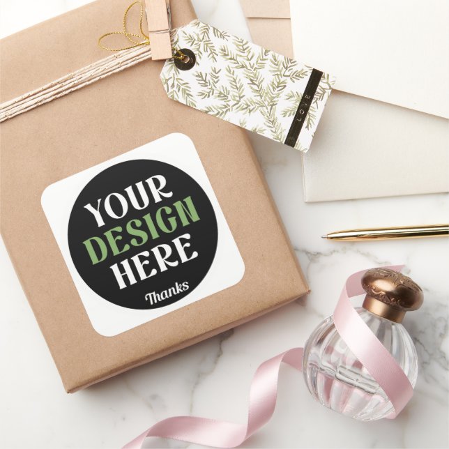 Sticker Carré baiser personnalisé, unique, élégant et minimalist (Cadeaux)