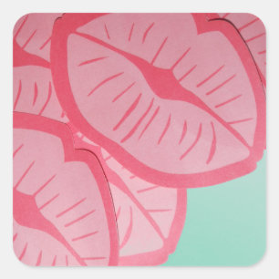 Sticker Carré Baisers pour la Saint Valentin