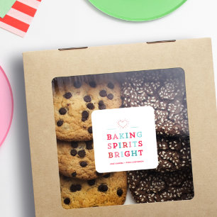 Sticker Carré Baking Spirits Bright Coloré Typographie Cookie