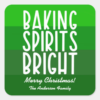 Sticker Carré Baking Spirits Bright Green Frappe Noël