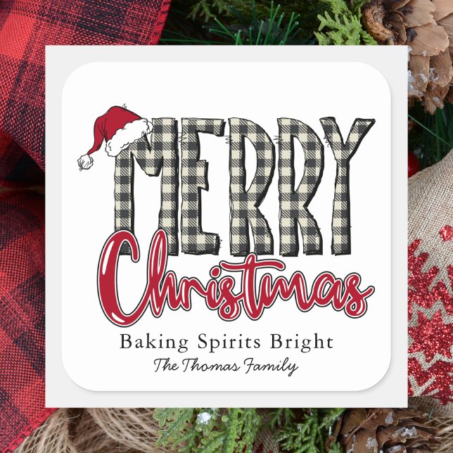 Sticker Carré Baking Spirits Bright Noël Moderne Simple (Créateur téléchargé)