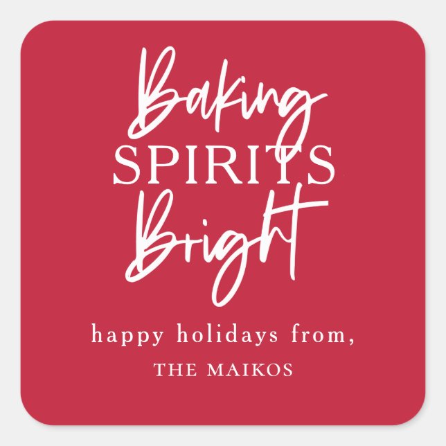 Sticker Carré Baking Spiritueux Lumineux Red Holiday (Devant)