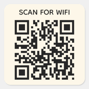 Sticker Carré Balayage pour connecter Wifi QR Code moderne Natur