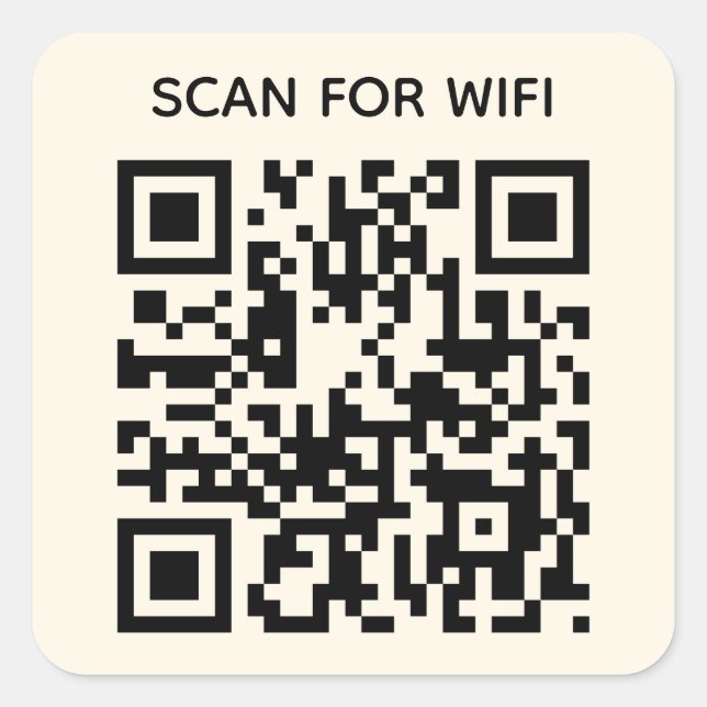 Sticker Carré Balayage pour connecter Wifi QR Code moderne Natur (Devant)