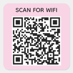 Sticker Carré Balayer pour connecter Wifi QR Code Modern Pastel 