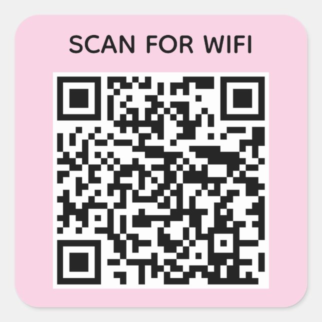 Sticker Carré Balayer pour connecter Wifi QR Code Modern Pastel  (Devant)