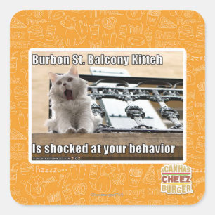 Sticker Carré Balcon Kitteh de St de Burbon