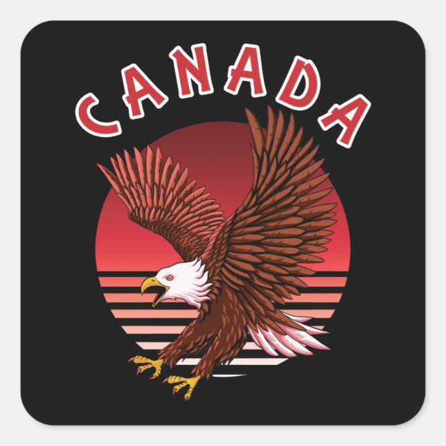 Sticker Carré Bald Eagle Wildlife - Canada (Devant)