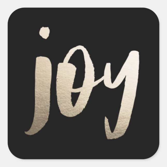 Sticker Carré Balise cadeau Gold Foil Joy (Devant)