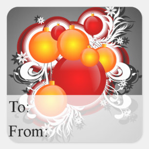 Sticker Carré Balise cadeau ornements de Noël 3D