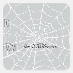 Sticker Carré Balise Cadeau Web Spider