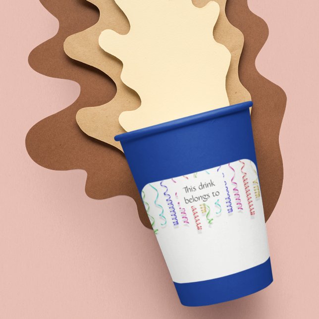 Sticker Carré Balise Identificateur du marqueur de boisson Fête  (Créateur téléchargé)