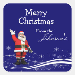 Sticker Carré Balises cadeaux de Noël du Père Noël