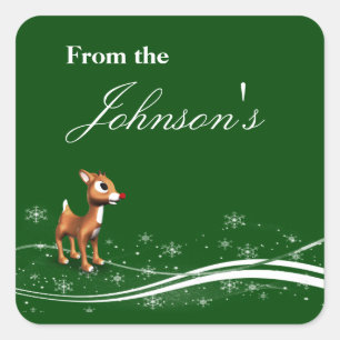 Sticker Carré Balises cadeaux de Noël pour les rennes de cartons