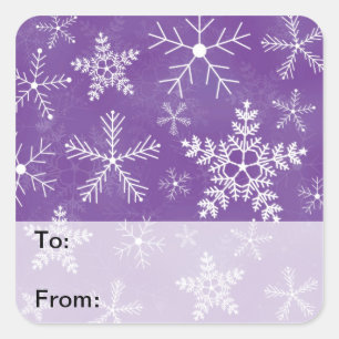 Sticker Carré Balises-cadeaux Motifs de Flèche-Neige violet et 