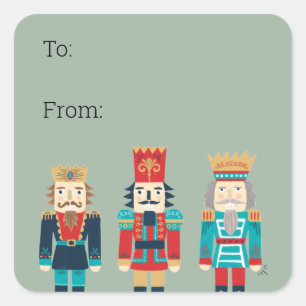 Sticker Carré Balises cadeaux Nutcracker personnalisées