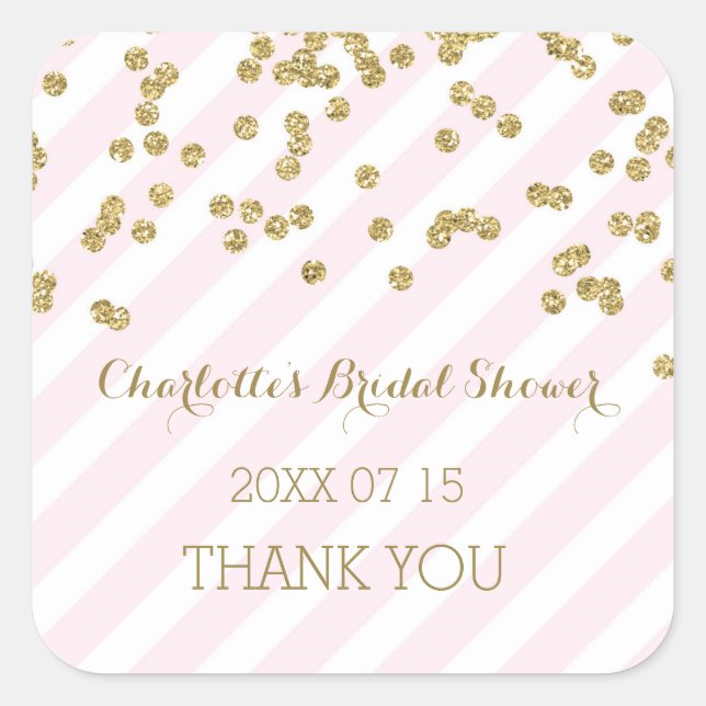 Sticker Carré Balises de Fête des mariées de  Rose Gold (Devant)