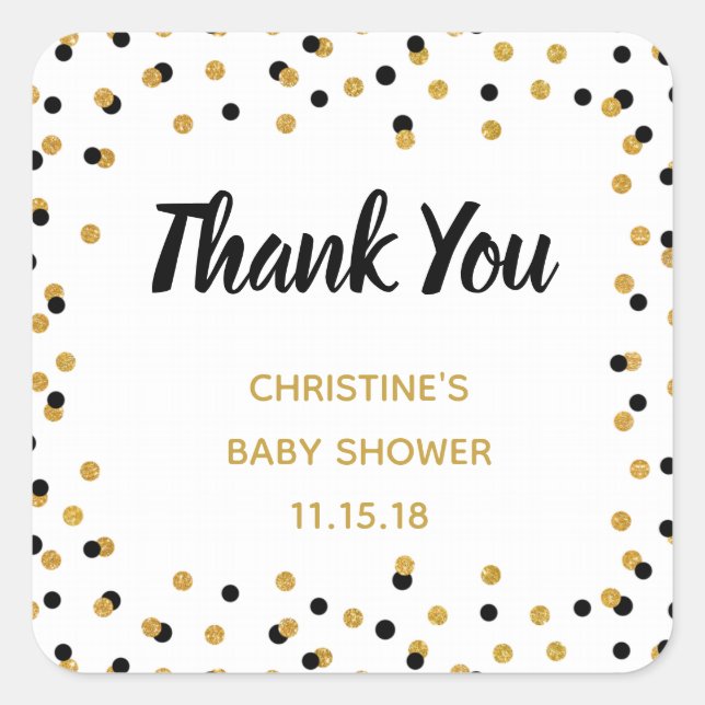 Sticker Carré Balises de préférence personnalisées de la Parties (Devant)