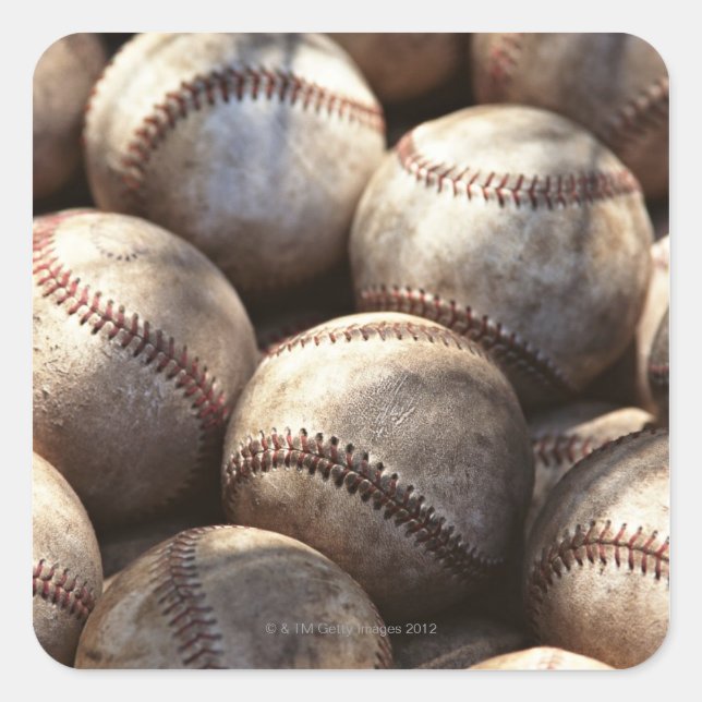 Sticker Carré Balle de baseball (Devant)