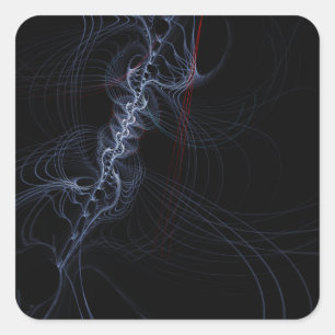 Sticker Carré Ballet Digital Abstrait Fractal Art