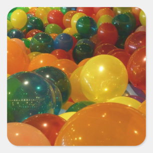 Sticker Carré Ballons colorés Design de fête