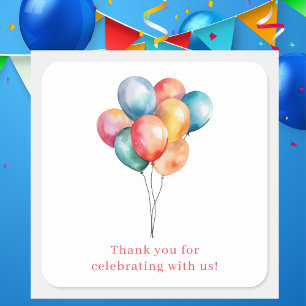Sticker Carré Ballons d'anniversaire Fête du message personnalis