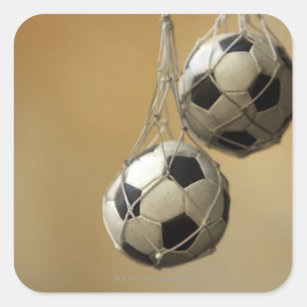 Sticker Carré Ballons de football accrochants