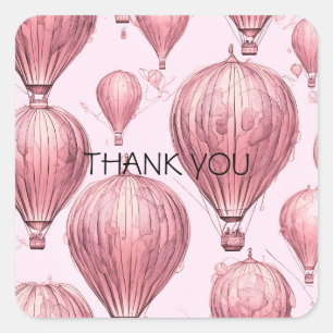 Sticker Carré Ballons vintages à air chaud