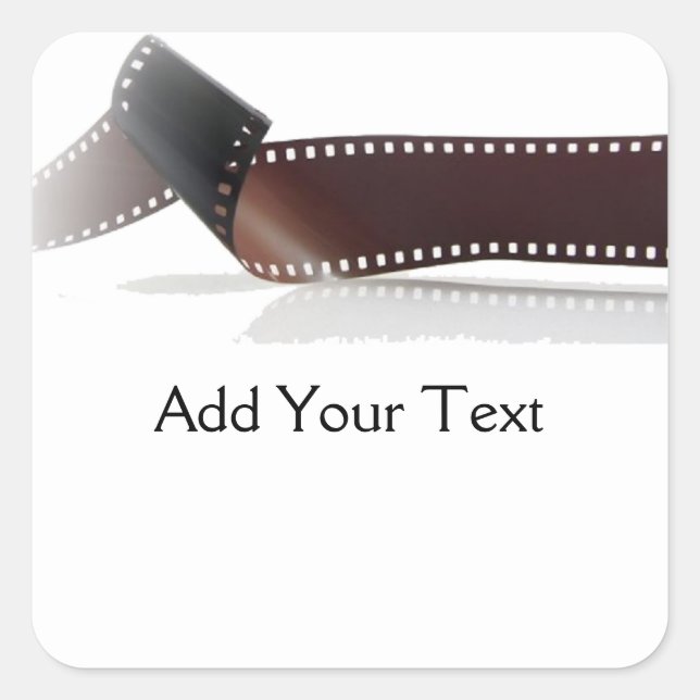 Sticker Carré Bande de film avec réflexion sur blanc (Devant)