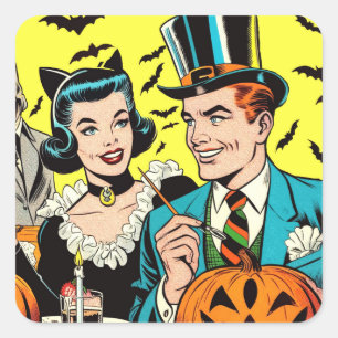 Sticker Carré Bande dessinée d'Halloween