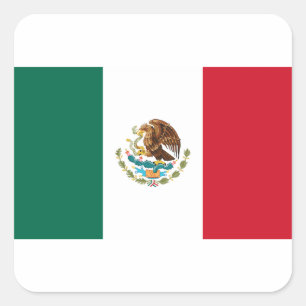 Sticker Carré Bandera de México - Drapeau du Mexique - Drapeau d