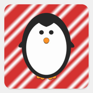 Sticker Carré Bandes de pingouins