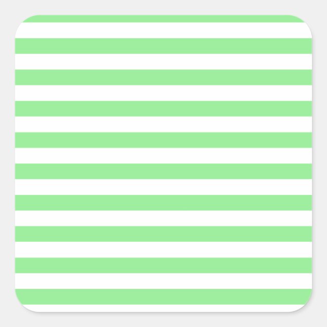 Sticker Carré Bandes fines - Blanc et Vert clair (Devant)