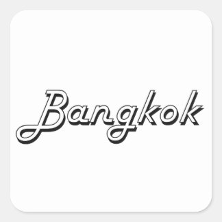 Sticker Carré Bangkok Thaïlande Classic Retro Design
