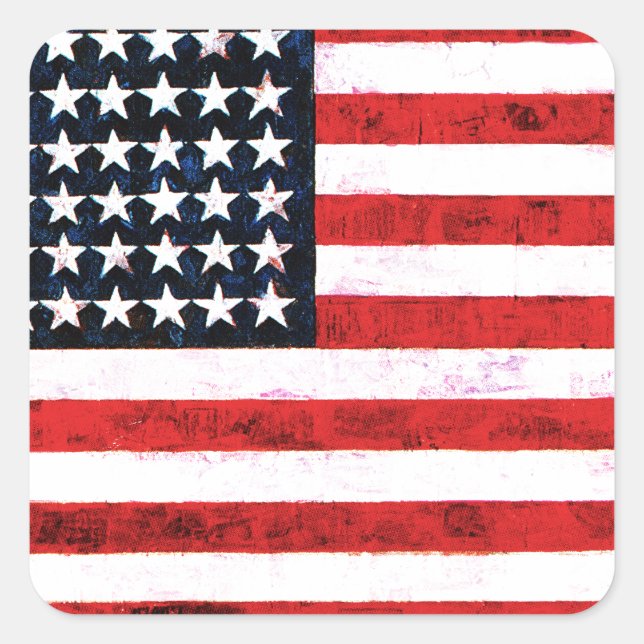 Sticker Carré Bannière étoilée - Drapeau américain (Devant)