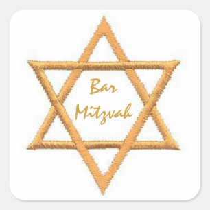Sticker Carré Bar Mitzvah/Etoile de David