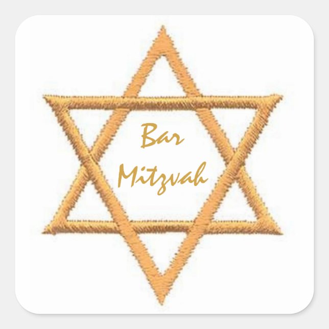 Sticker Carré Bar Mitzvah/Etoile de David (Devant)