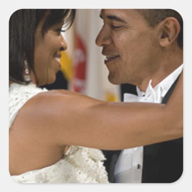 Sticker Carré Barack et Michelle Obama (Devant)