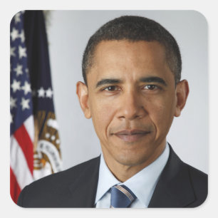 Sticker Carré Barack Obama Président américain Portrait de la Ma