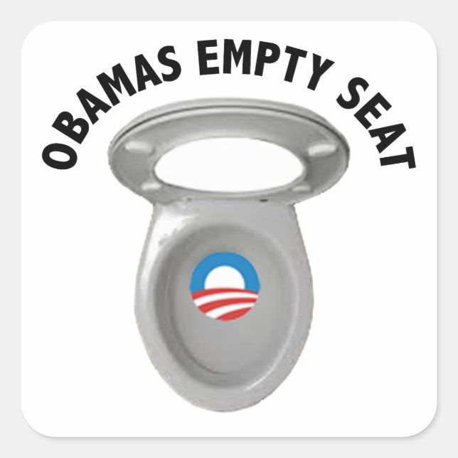 Sticker Carré Barack Obama - Siège Toilet (Devant)
