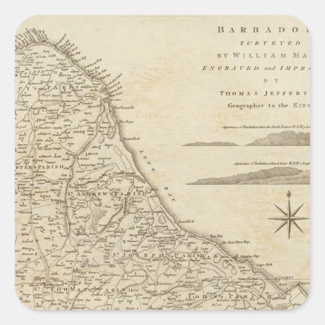 Sticker Carré Barbades (Devant)